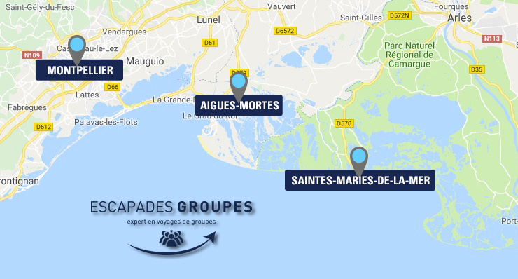 Carte voyage groupe Escapades en France