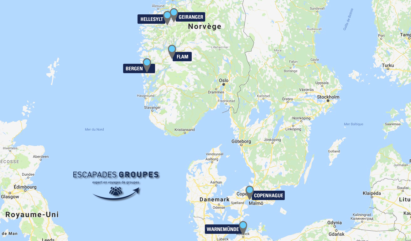 Carte voyage groupe Copenhague